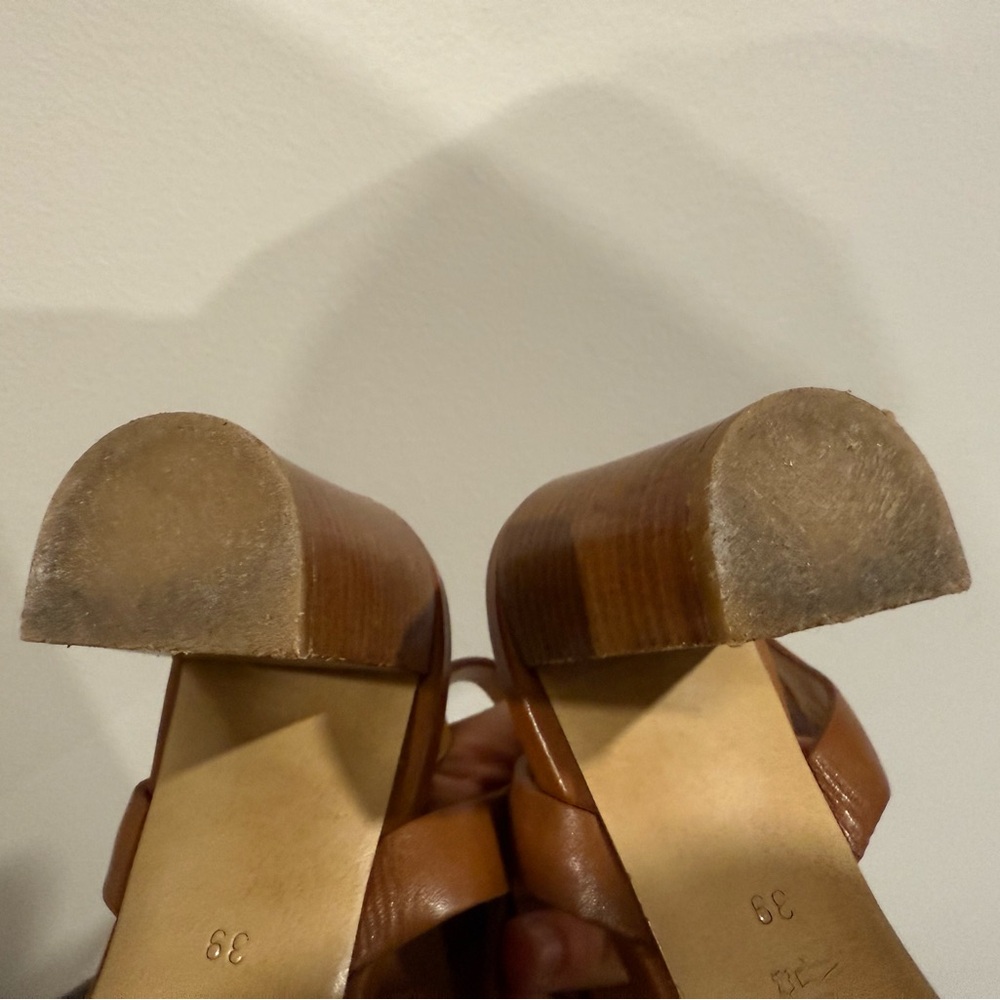 Sezane strappy brown leather high heels, size 39 EU / 8.5 US - Picture 11 of 11